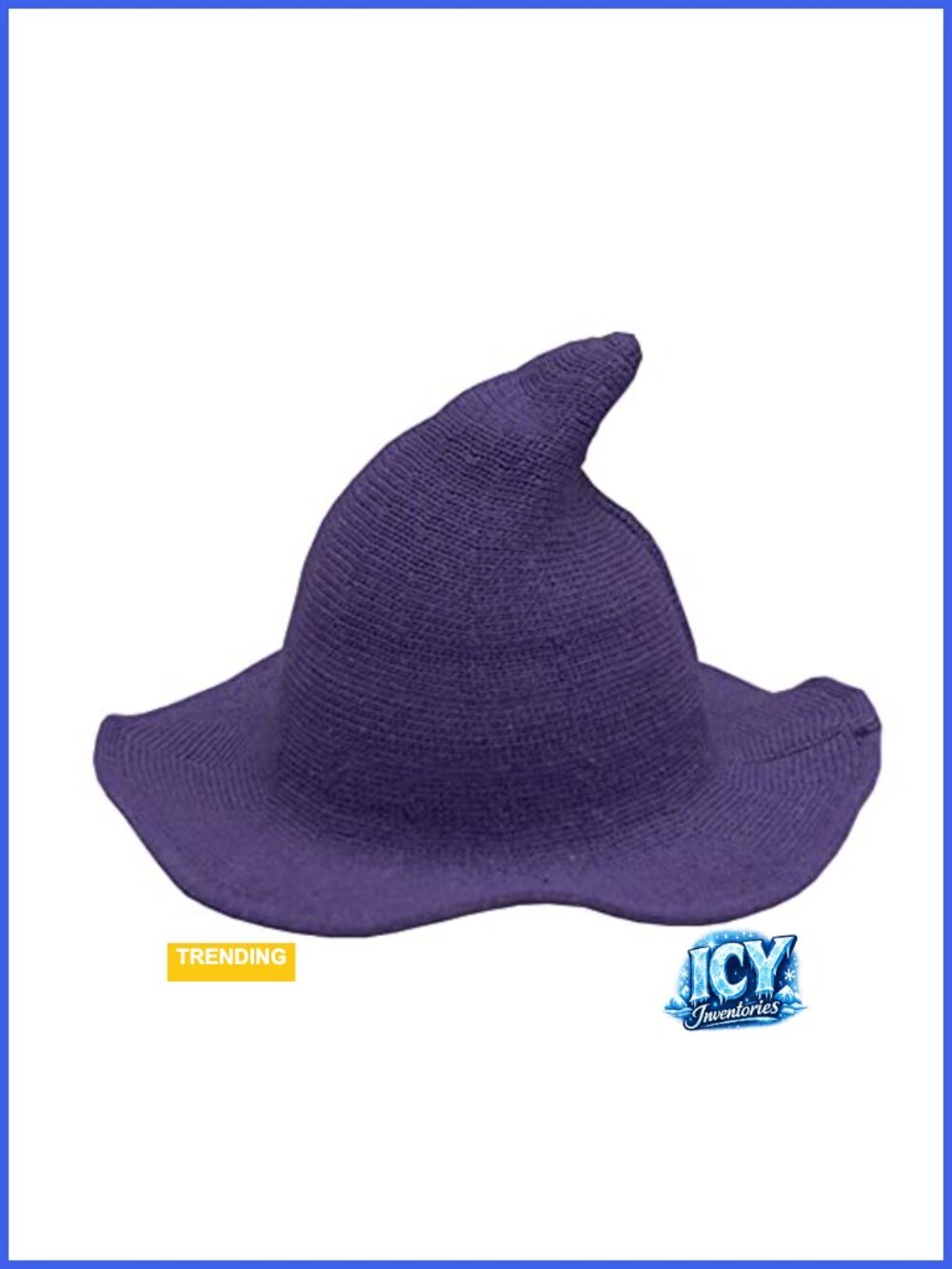 Wool Blend Knit Witch Hat Wide Brim Foldable Halloween Costume Cosplay Cap
